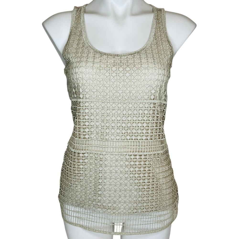 Express Tank Top Shimmer Crochet Size S